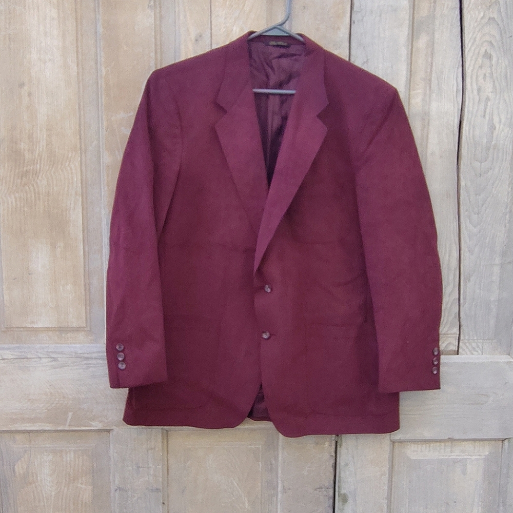 Vintage Maroon Suede Sport Coat Blazer